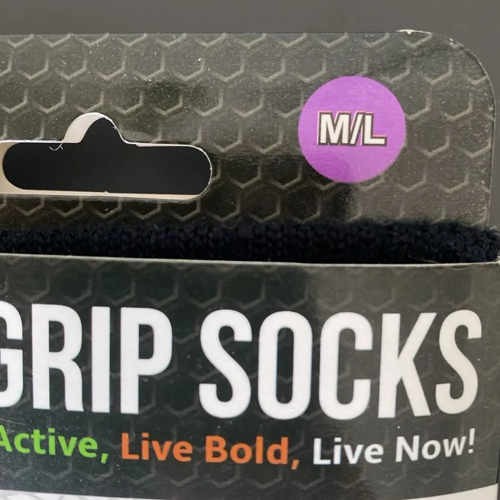 Set of 2 Koru Grip Socks Non-Slip Yoga Socks Unisex M/L